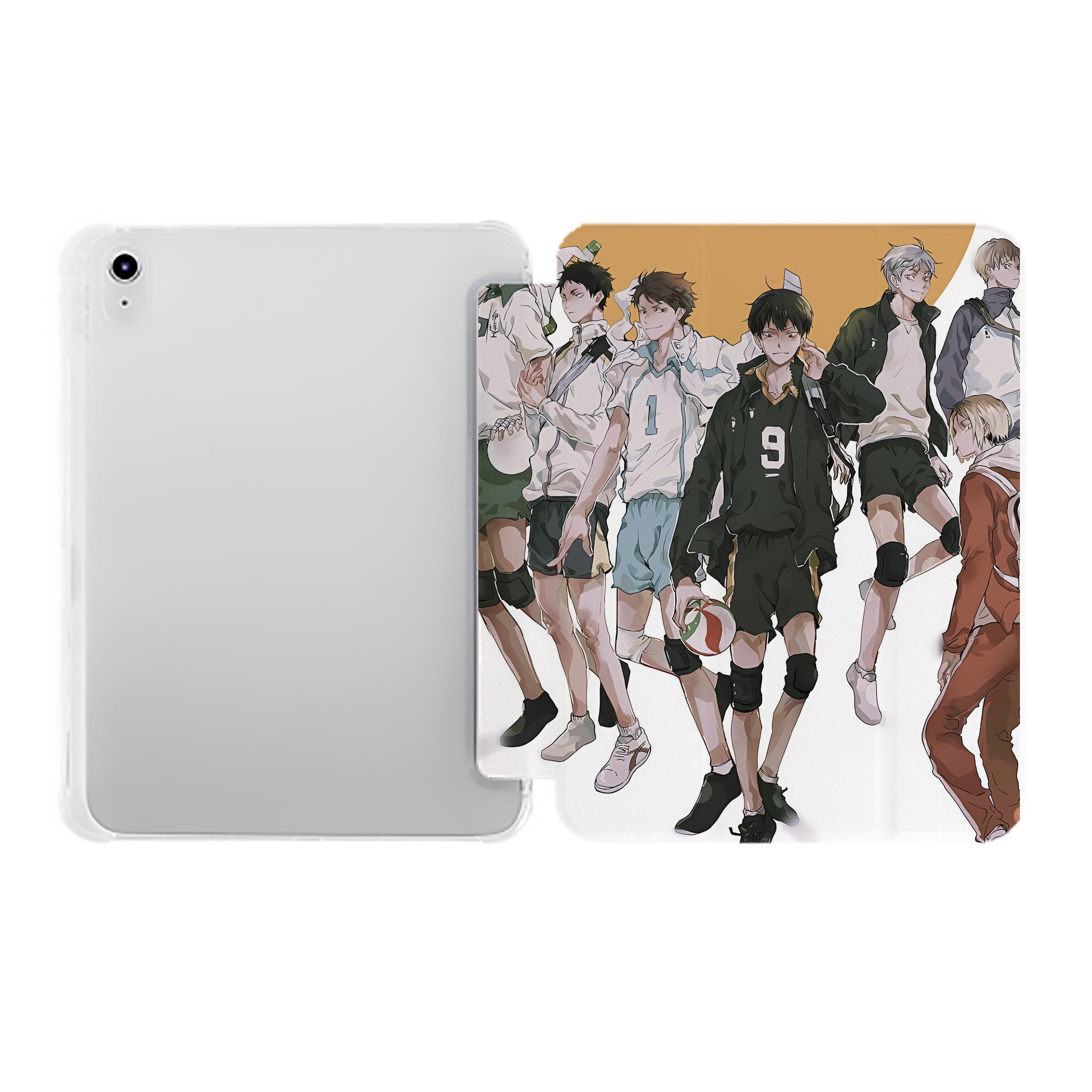 （画像用） ハイキュー!! Haikyu!! IPad ケース ペン収納付き 三つ折りスタンド PUレザー×シリコン 対応機種9.5/10.5/10.9インチ